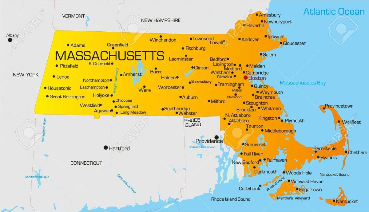 Massachuset地図