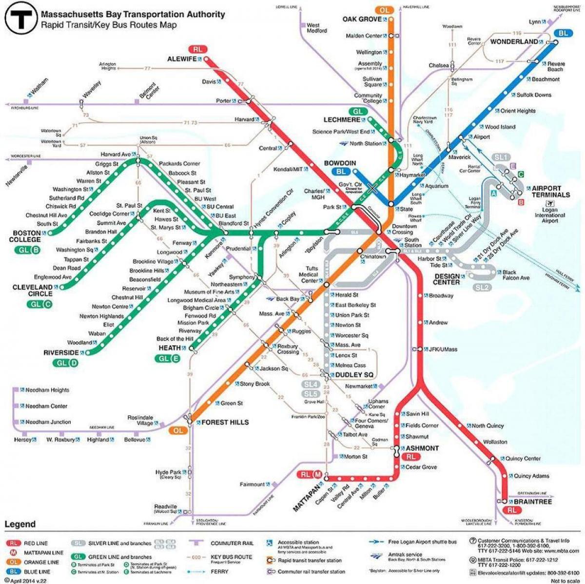 MBTAボストンの地図