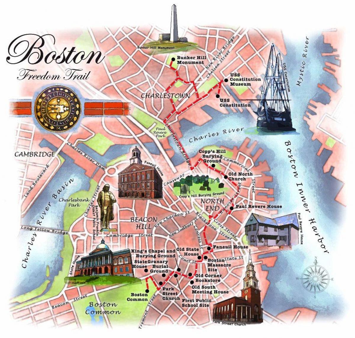 地図のボストンのザフリーダムトレイ