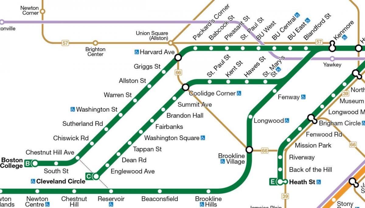 MBTAグリーンライン地図