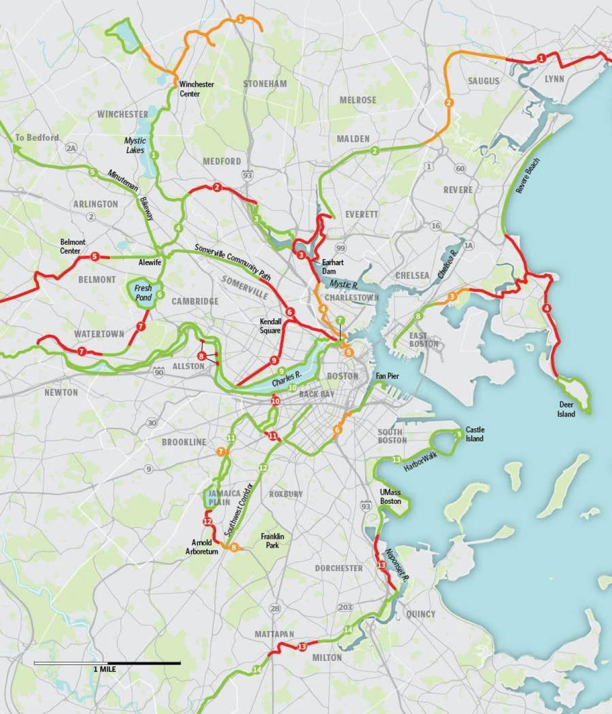 地図のボストンバイク