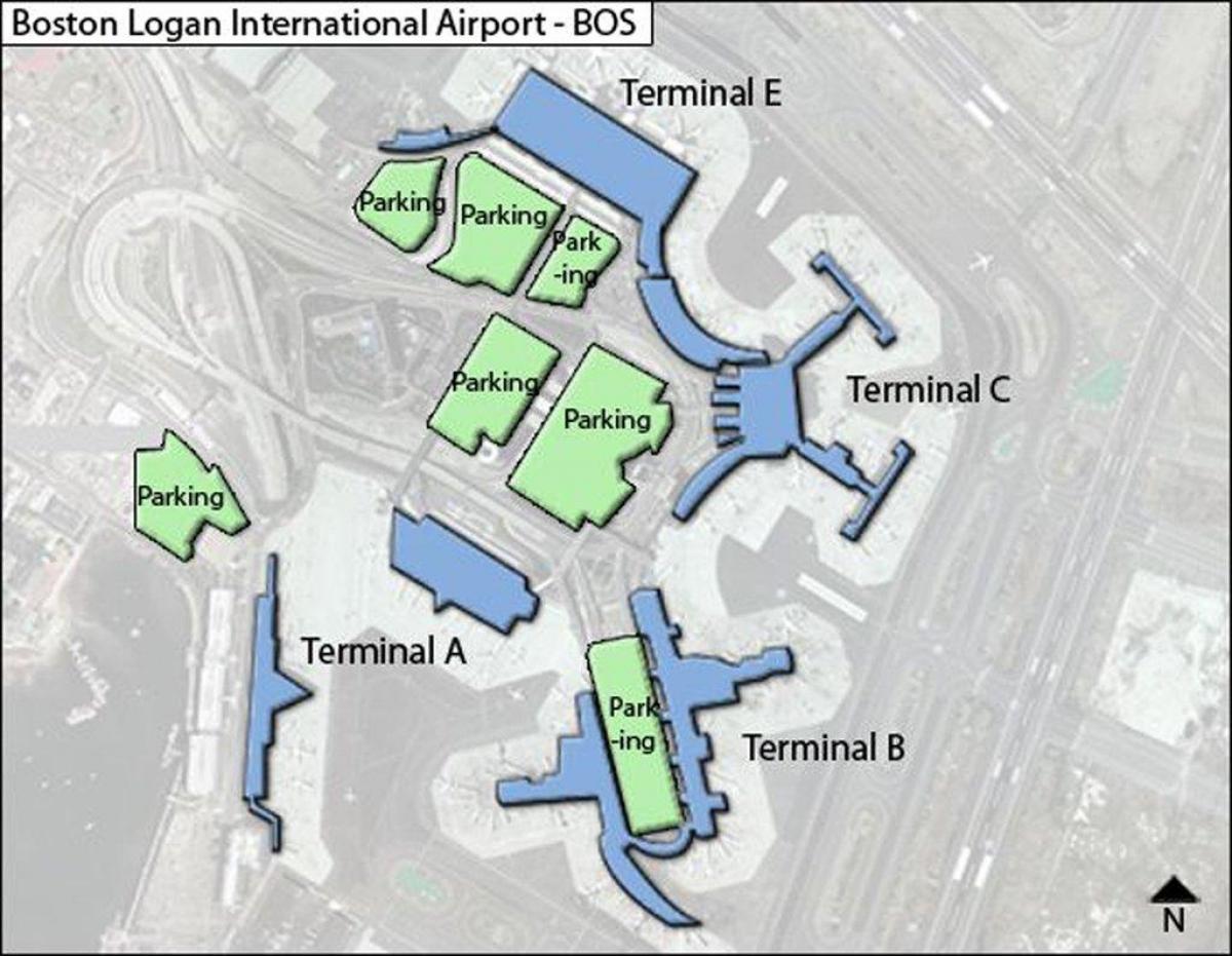地図のボストン-ローガン空港