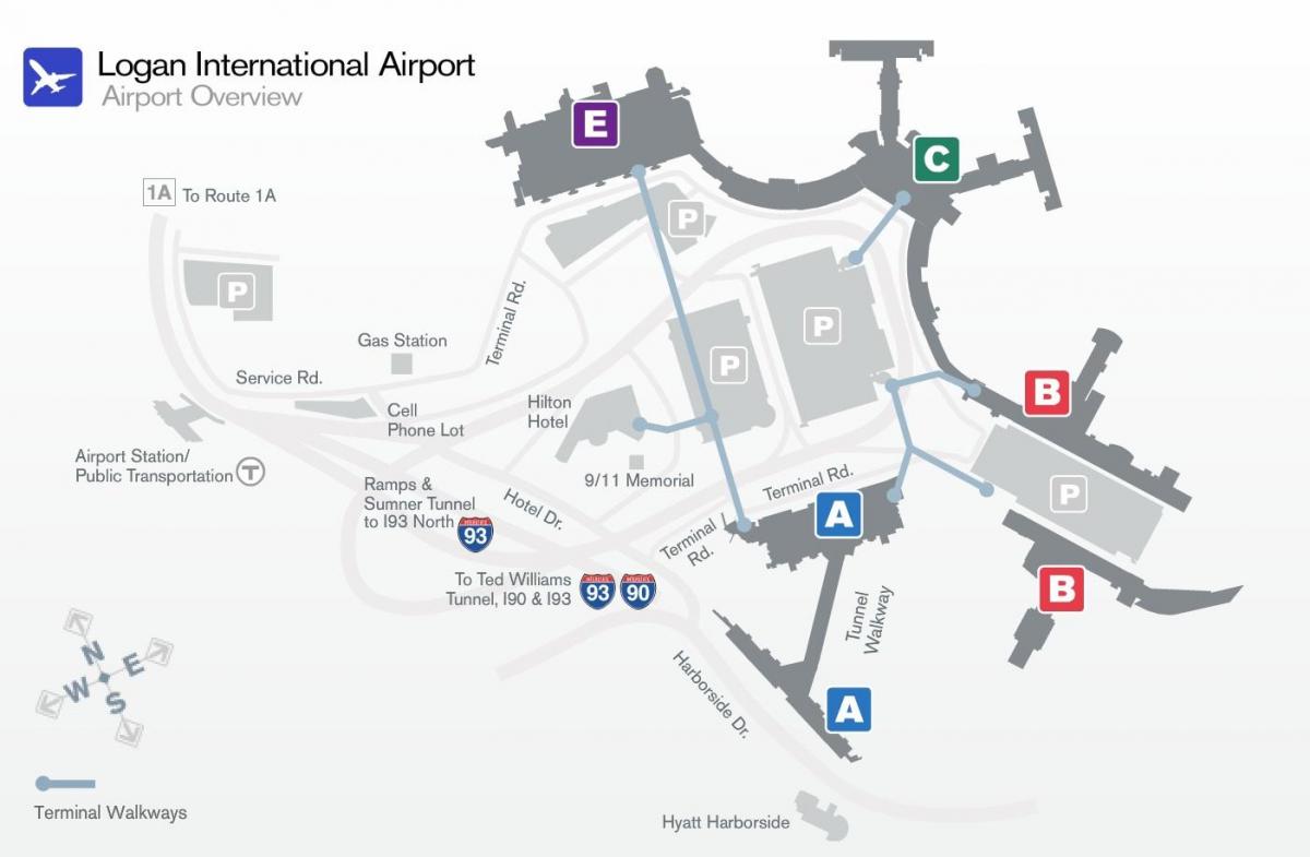 地図のローガン空港ターミナルb