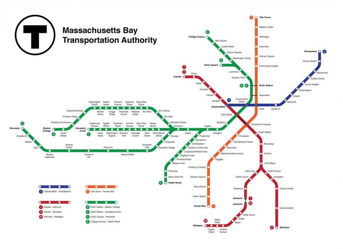 地下鉄ボストンの地図