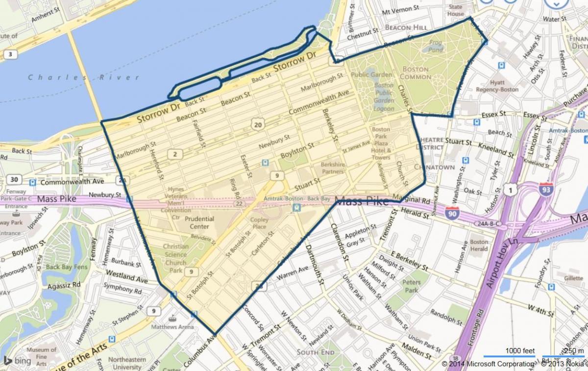ボストンバックベイ地図