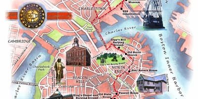 地図のボストンのザフリーダムトレイ