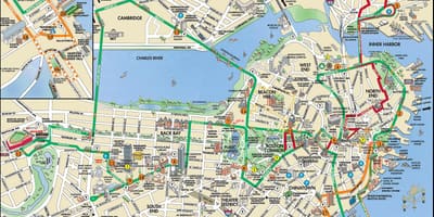 ボストンのトロリーツアーの地図