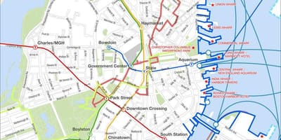 ボストンの散歩ツアーの地図