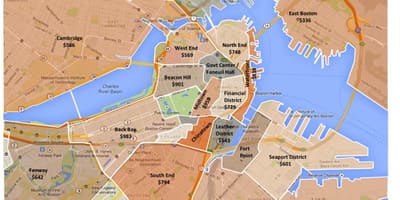 都市ボストンゾーニングの地図