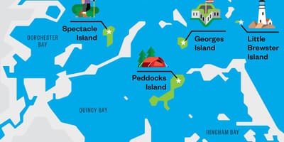 地図のボストンハーバー諸島