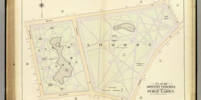 地図のボストン公立公園