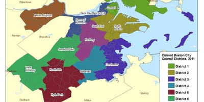 地図のボストン郊外
