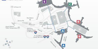 地図のローガン空港ターミナルb