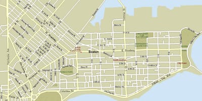 地図の南ボストン