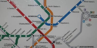 ボストンの南駅前の地図