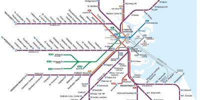 通勤鉄道の地図Boston