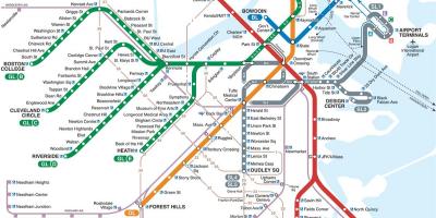 地図のボストンの地下鉄