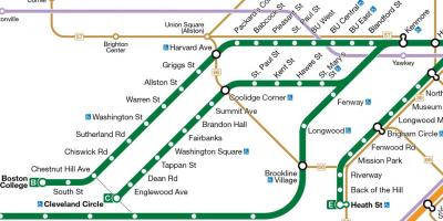 MBTAグリーンライン地図