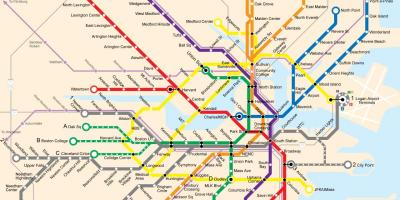 ボストン公共交通機関の地図